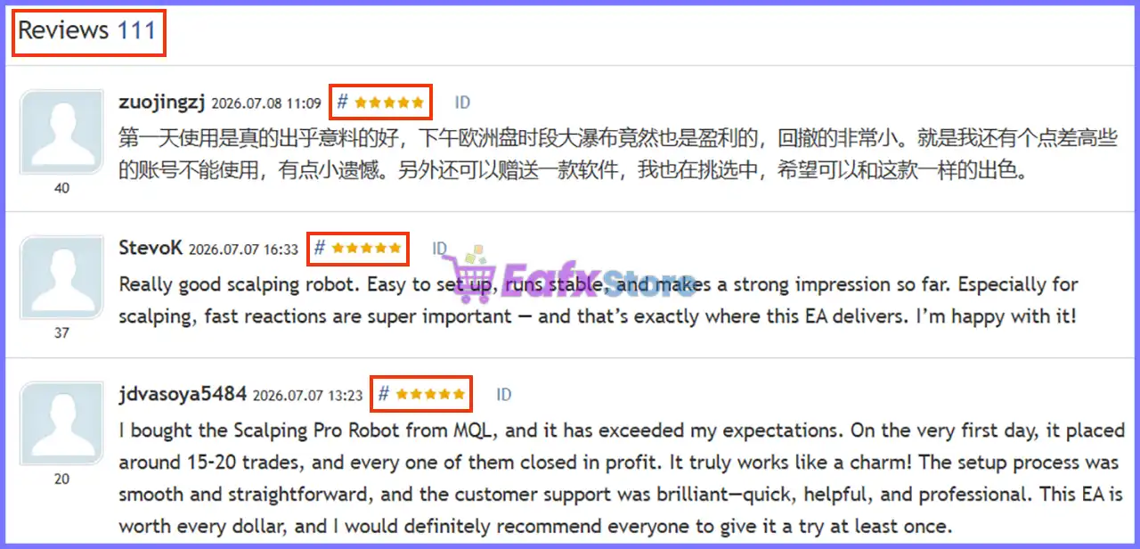 Scalping Robot Pro MT5 v2.0 with SetFiles (Unlimited) 4 User reviews of Scalping Robot Pro MT5