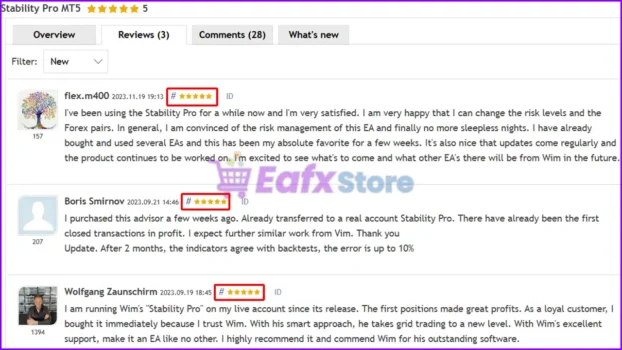 User reviews of Stability Pro MT5