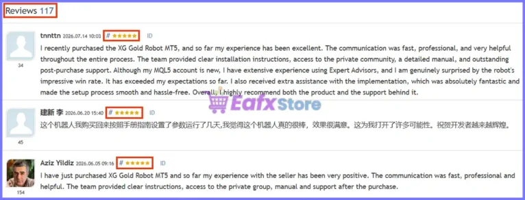 User reviews of XG Gold Robot MT5