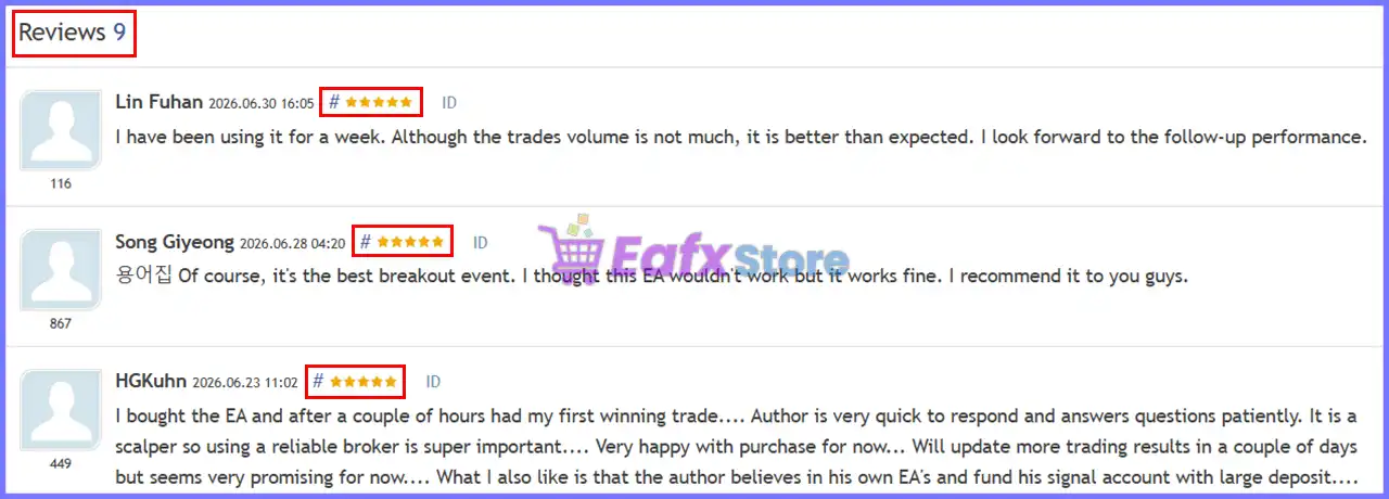 User reviews of the Adaptive Gold Scalper MT5