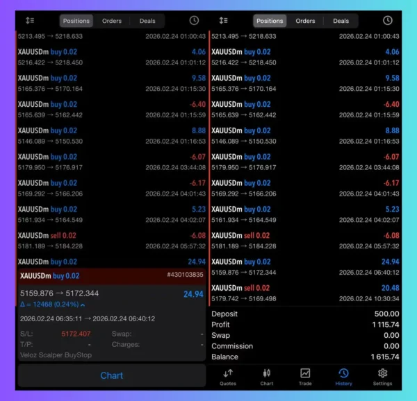 VELOZ SCALPING BOT MT5 Review