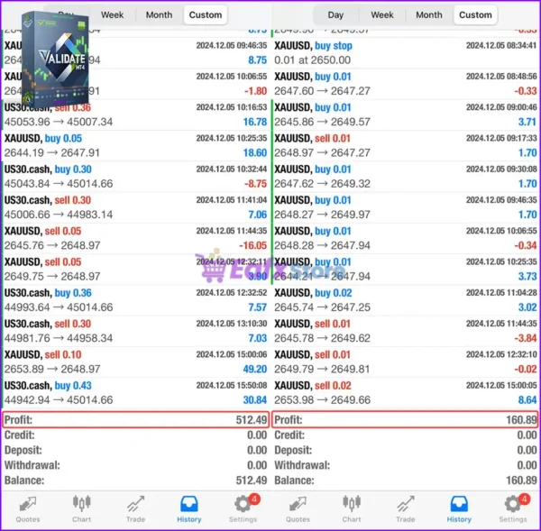 ValiDate EA MT4 Live Results