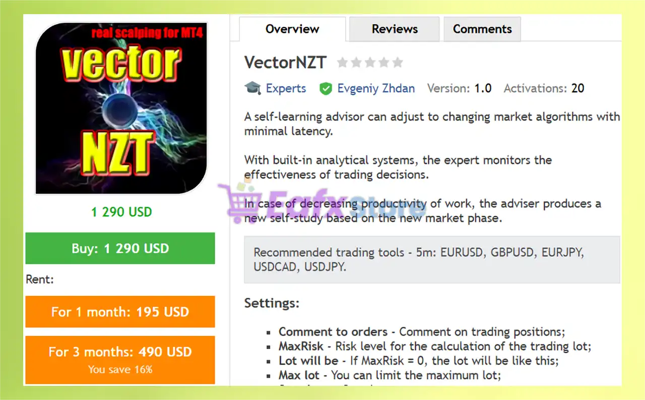 VectorNZT EA MT4 (Latest version) - Unlimited 2 VectorNZT EA MT4 Review