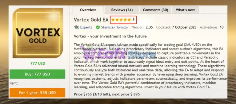 Vortex Gold EA Review