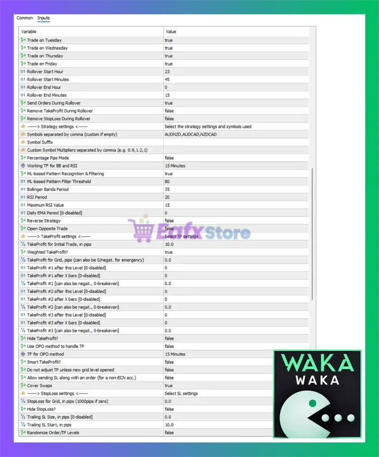 Waka Waka EA MT5 Setting Panel