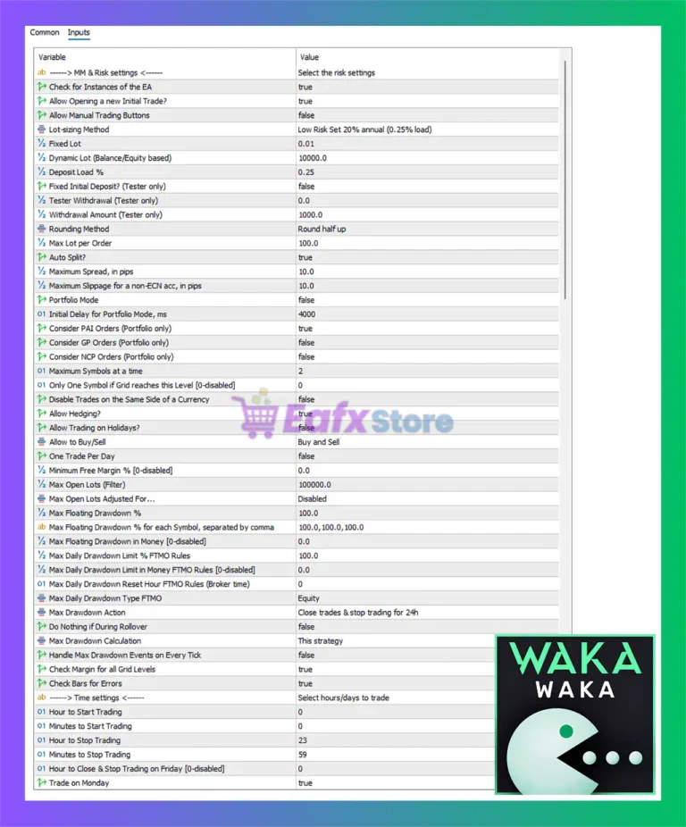 Waka Waka EA MT5 Settings Panel