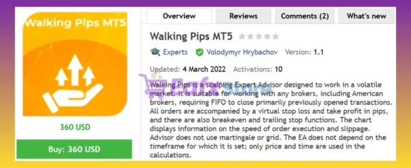 Walking Pips MT5 Review