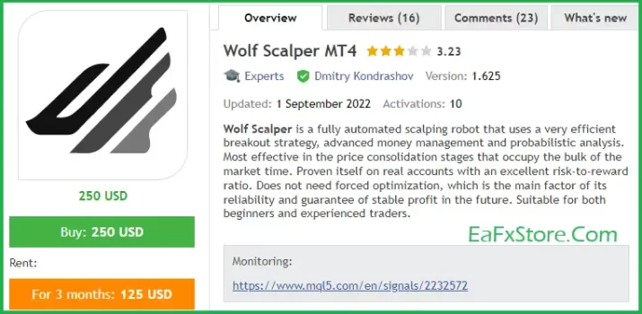 Wolf Scalper MT4 Features