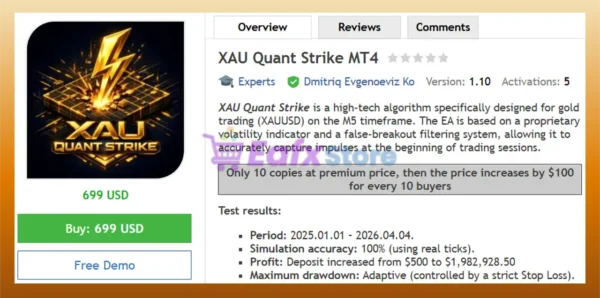 XAU Quant Strike MT4 Review