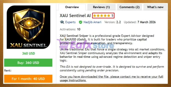 XAU Sentinel AI EA MT5 Reviews
