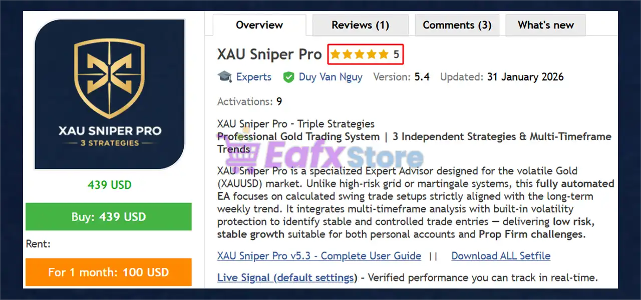 XAU Sniper Pro EA MT5 + SetFiles (Latest version) – GroupBuy 2 XAU Sniper Pro EA MT5 Review