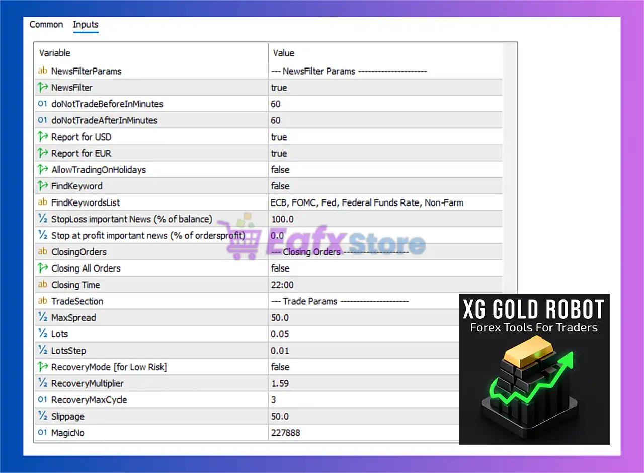 XG Gold Robot MT5 Settings Analysis and Review 4
