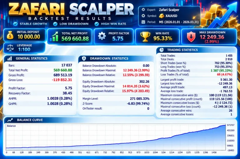 Zafari Scalper EA MT5 Backtest Results