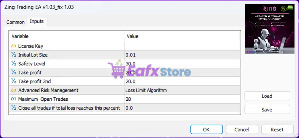 Zing Trading Bot MT5 – Full Input Settings Analysis 3
