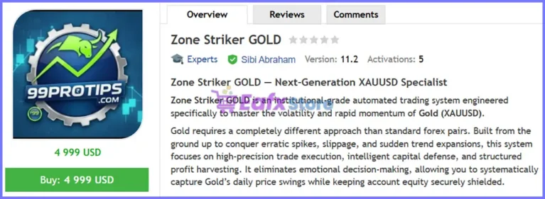 Zone Striker GOLD EA MT5 Review